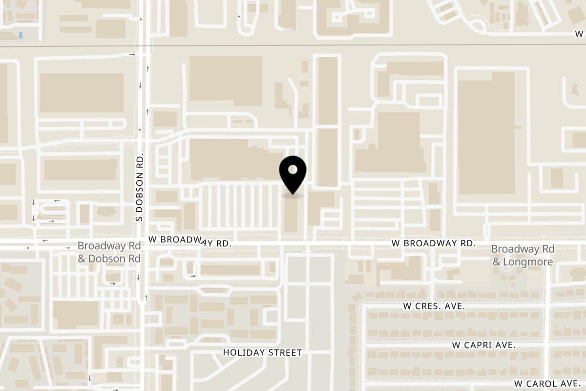 Map showing the location of Tambayan Filipino Food on 1832 W Broadway Rd #111 in Mesa